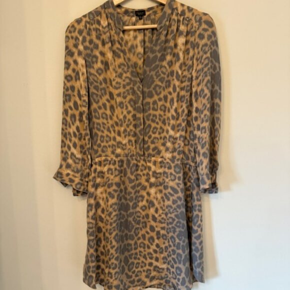 Aritzia Babaton Silk Leopard Print Shirt Dress, Size Small - Picture 1 of 11
